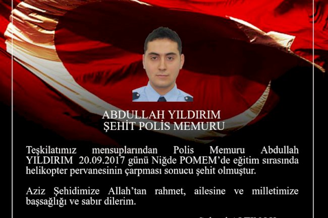 Şehit Polis Memuru Abdullah YILDIRIM