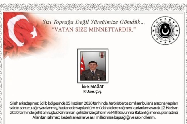 Şehit Piyade Uzman Çavuş İdris MAĞAT
